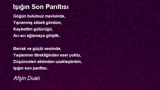 Afşin Dualı