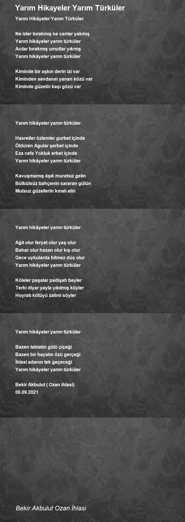Bekir Akbulut Ozan İhlasi