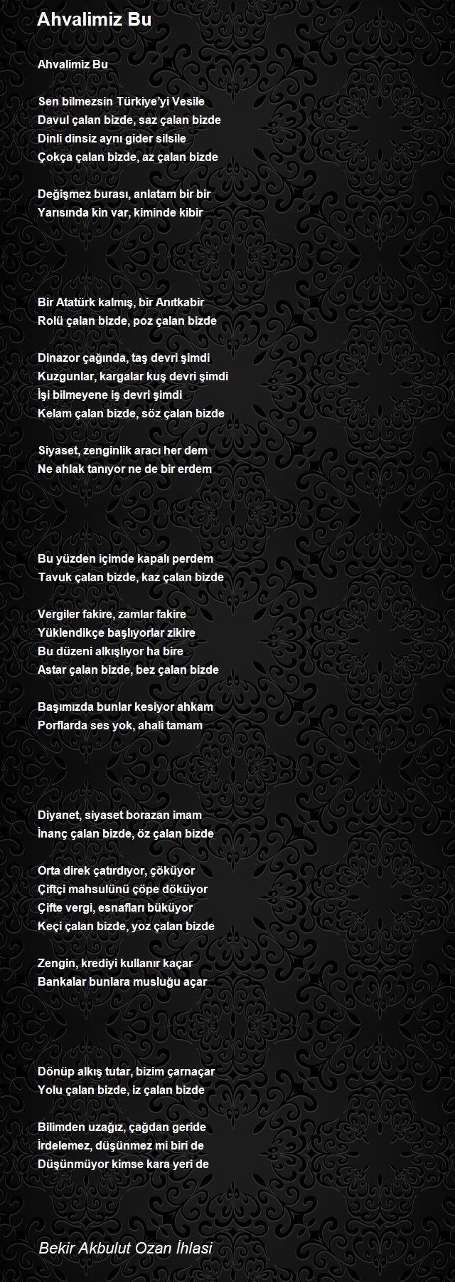 Bekir Akbulut Ozan İhlasi