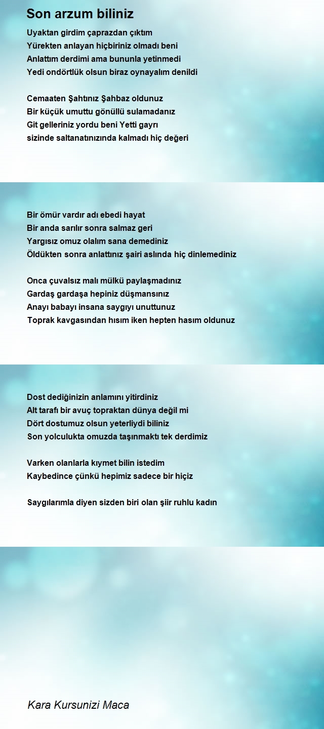 Kara Kursunizi Maca