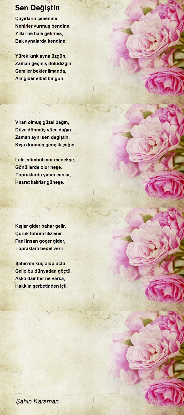 Şair Yazar Şahin Karaman