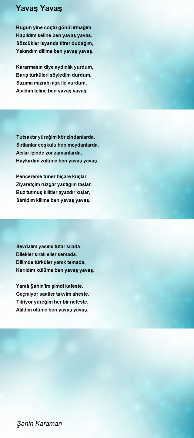 Şair Yazar Şahin Karaman
