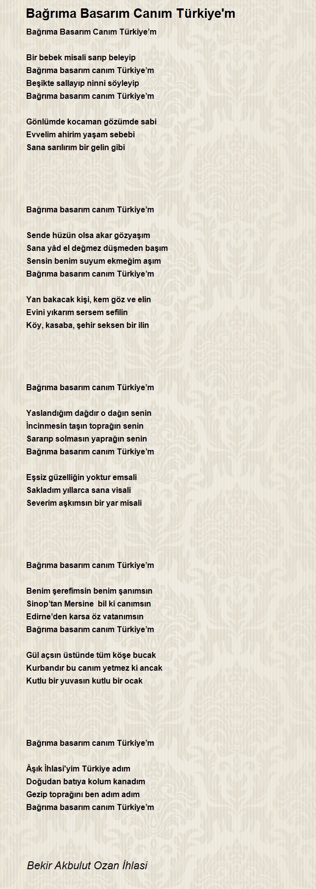 Bekir Akbulut Ozan İhlasi