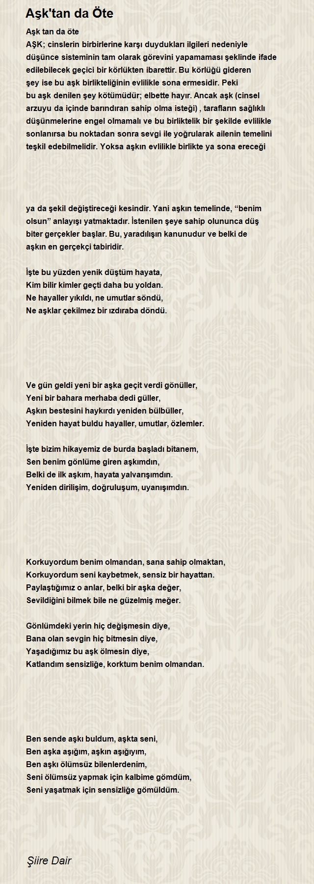 Şiire Dair