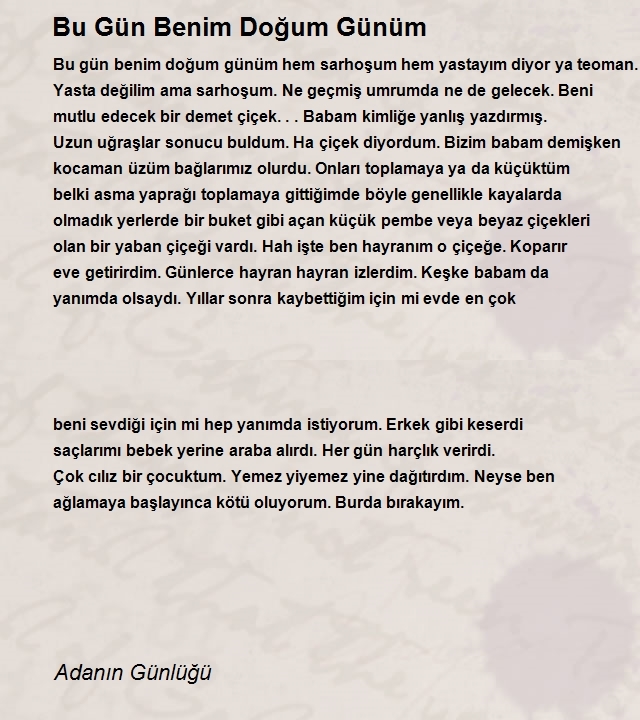 Adanın Günlüğü