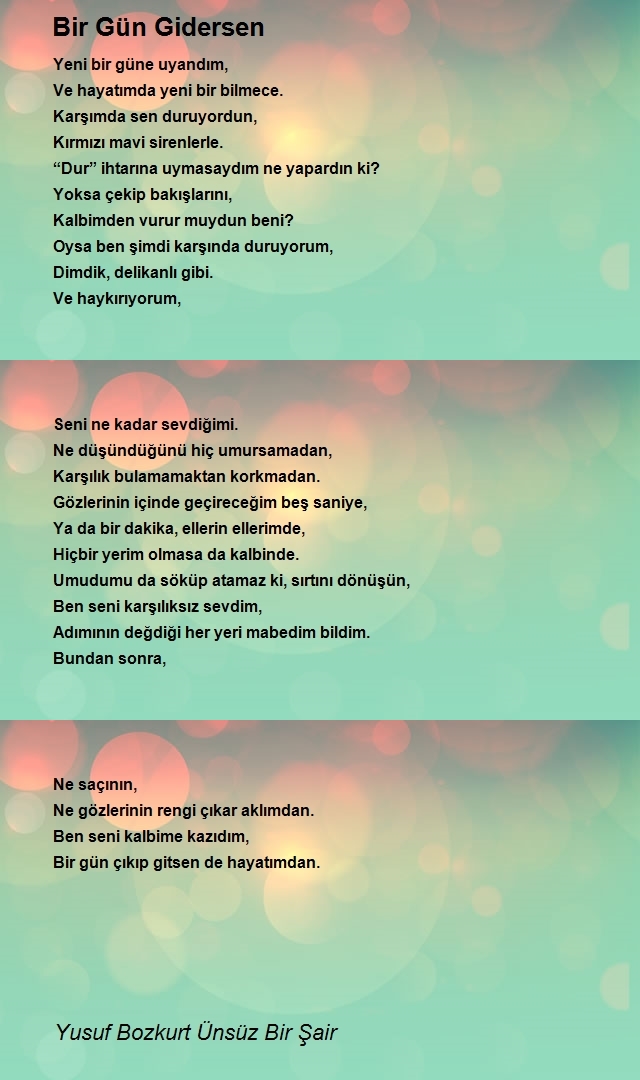 Yusuf Bozkurt Ünsüz Bir Şair