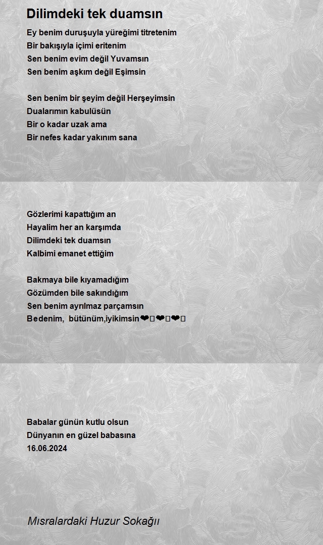Mısralardaki Huzur Sokağı