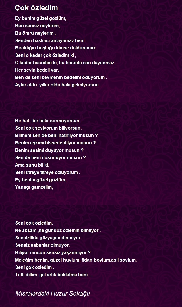 Mısralardaki Huzur Sokağı